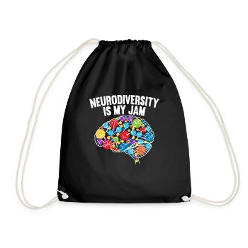 Neurodiversity Is My Jam Autism - Drawstring Bag - black - Front