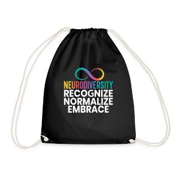 Neurodiversity Autism Neurological Disorders - Drawstring Bag - black - Front