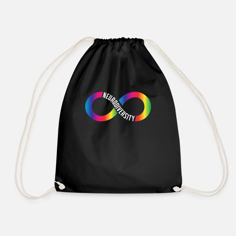 Neurodiversität Regenbogen Unendlichkeit - Turnbeutel - Schwarz