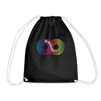Neurodiversity Rainbow Infinity - Drawstring Bag - black - Front