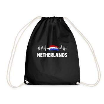 Netherlands Holland Amsterdam Gift Rotterdam - Drawstring Bag - black - Front