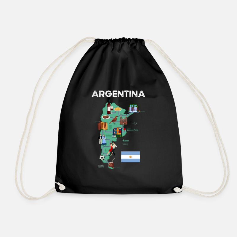 Argentina - Drawstring Bag - black