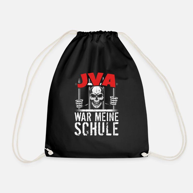 lustig Knast Gefängnis, JVA Insasse, Geschenkidee - Turnbeutel - Schwarz
