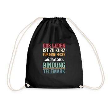 Lustiger Telemark Ski Skifahrer Telemarker Sport - Turnbeutel - Schwarz - Vorne