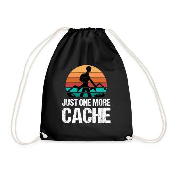 Geocaching One more Geocache Outdoor Geocacher - Drawstring Bag - black - Front