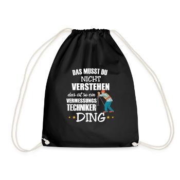 Vermesser Landvermesser - Turnbeutel - Schwarz - Vorne