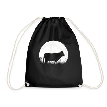 Cow Moon Farmer Farmer Gift - Drawstring Bag - black - Front
