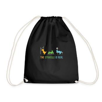 The Struggle Is Real Funny Dinosaur Gym - Sac de sport léger - noir - Devant