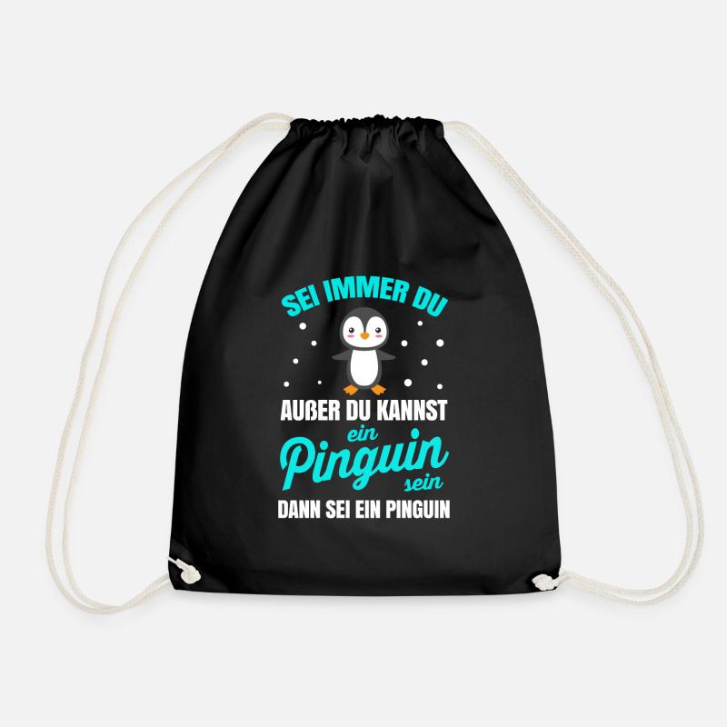 Pinguin - Turnbeutel - Schwarz