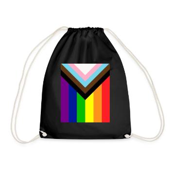 Regenbogen-Flagge Gay Pride LGBT - Turnbeutel - Schwarz - Vorne