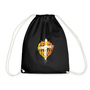 Gott Kirche Christliche Geschenk Löwe - Turnbeutel - Schwarz - Vorne