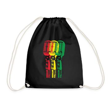 Mic und Reggae - Turnbeutel - Schwarz - Vorne