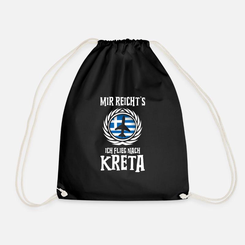 Mir reicht's Ich flieg nach Kreta - Turnbeutel - Schwarz