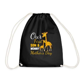 Our First Son & Mommy Mothers’s Day Giraffe Mom - Sac de sport léger - noir - Devant