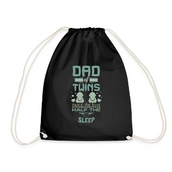 Dad of Twins - Drawstring Bag - black - Front