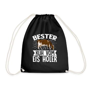 Bester Kuh Vom Eis Holer Witziges Bauer Kühe - Turnbeutel - Schwarz - Vorne