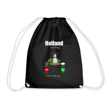 Netherlands - Drawstring Bag - black - Front