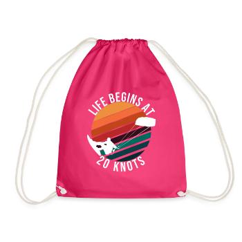 Kitesurfer Kiteboarding Kite Surfer Surfing - Drawstring Bag - fuchsia - Front