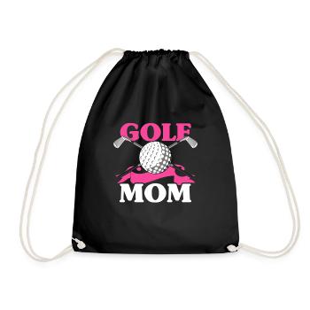 Golf Mom Golfer Mother's Day Golfing Lover Women - Drawstring Bag - black - Front