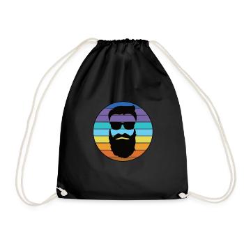 Men's Type with Beard - Drawstring Bag - black - Front