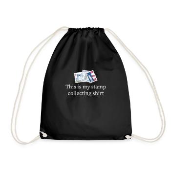 Philatelist Stamp Collection Stamp Collector - Drawstring Bag - black - Front