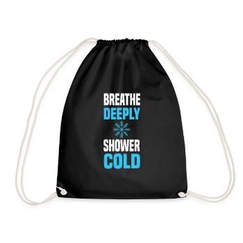Ice Bathing Cold Showers Ice Swimming Healthy Gift - Drawstring Bag - black - Front