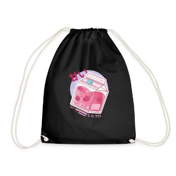 Kanji Otaku I Japanese Strawberry Milk I Kawaii - Turnbeutel - Schwarz - Vorne