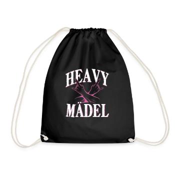 Heavy Mädel Metal Geschenk - Turnbeutel - Schwarz - Vorne
