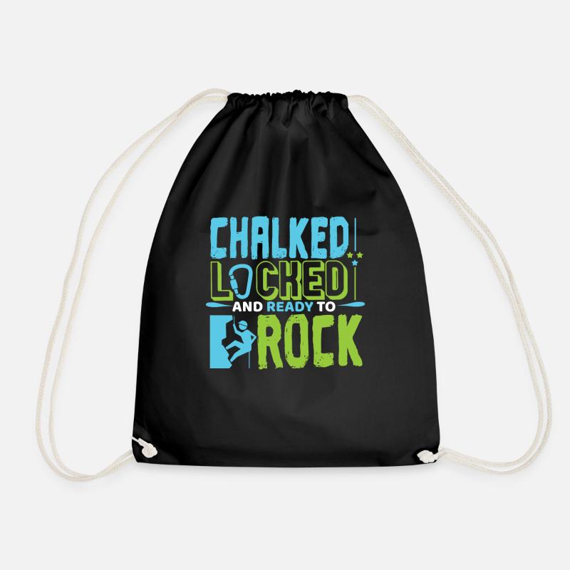 Climb the rock - Drawstring Bag - black