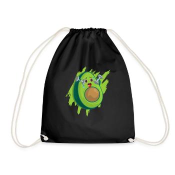 Avocado Tshirt Vegan Avokado Diät Schwanger Keto - Turnbeutel - Schwarz - Vorne
