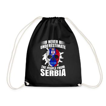 Serbia - Drawstring Bag - black - Front