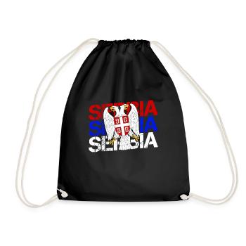Serbie Drapeau Balkans Yougoslavie Srbija Cadeau - Sac de sport léger - noir - Devant