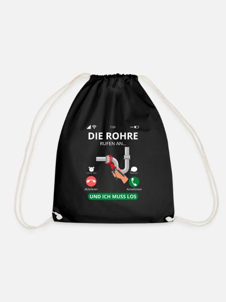 Die Rohre Rufen - Klempner Installateur - Turnbeutel - Schwarz
