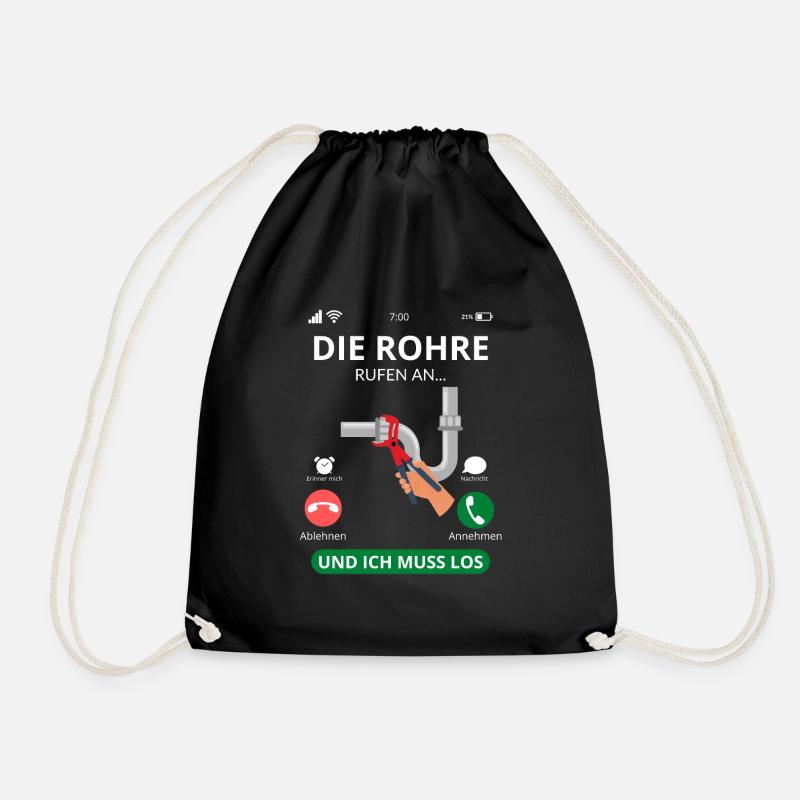 Die Rohre Rufen - Klempner Installateur - Turnbeutel - Schwarz