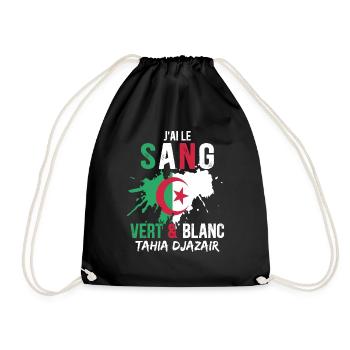 Drapeau Algérie Cadeau Supporter Algérien Équipe - Sac de sport léger - noir - Devant