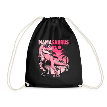 Mamasaurus - Mom T Rex Dinosaur Gift - Drawstring Bag - black - Front