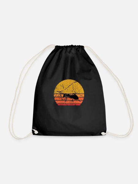 Retro Sonne Ameise Insekt Geschenk - Turnbeutel - Schwarz
