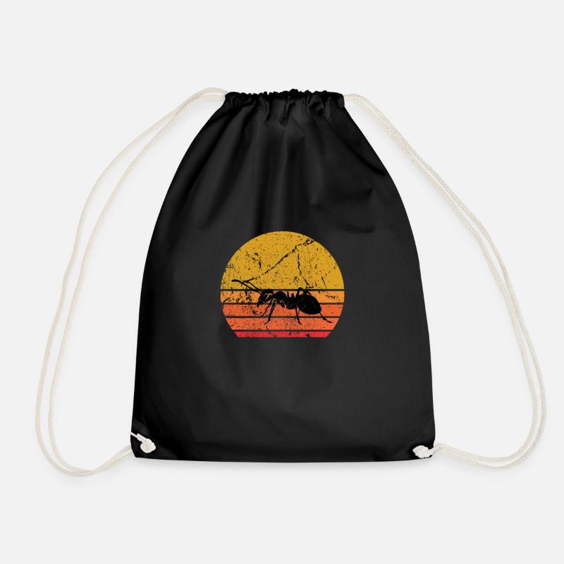 Retro Sonne Ameise Insekt Geschenk - Turnbeutel - Schwarz