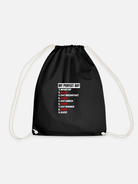 Journée parfaite cybersécurité Wake Up Hack Security - Sac de sport léger - noir