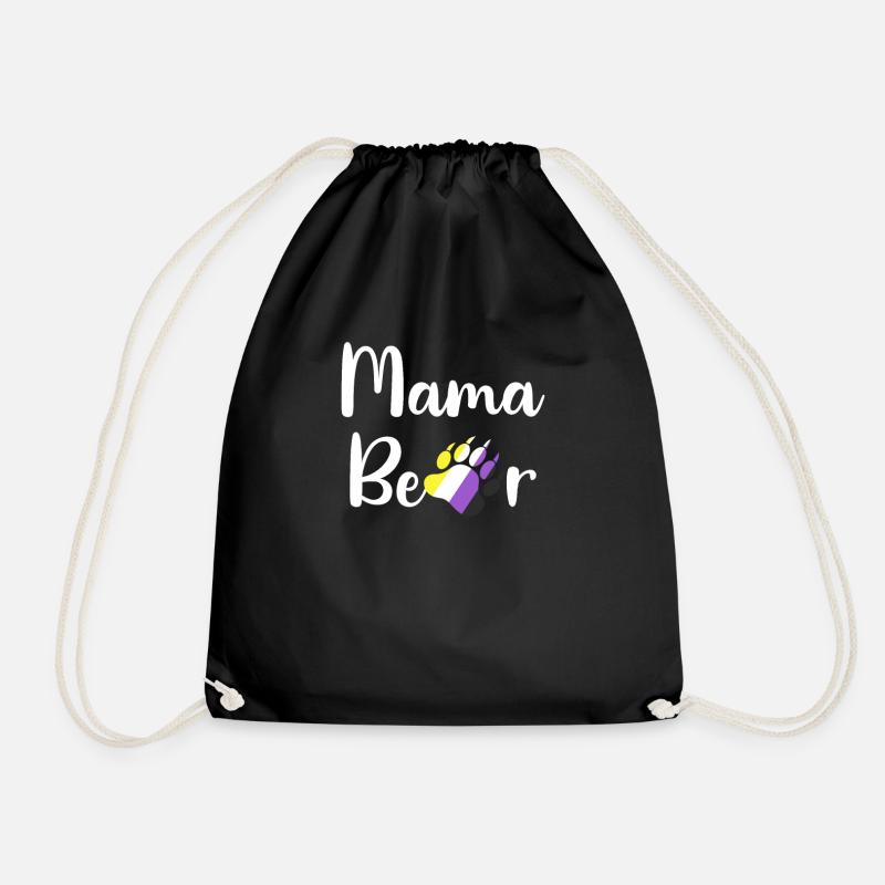 Non-Binary Mama Bear LGBTQ Mom Non-Binary Enby - Turnbeutel - Schwarz