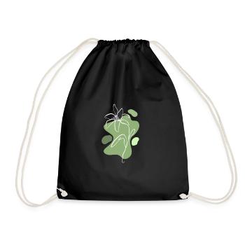 Lily One Line Flower Oneline Floral Flowershop - Drawstring Bag - black - Front