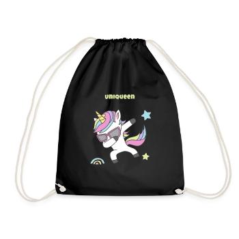 Uniqueen - Drawstring Bag - black - Front