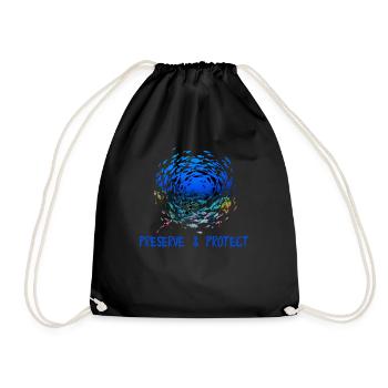 Preserve Protect Environmental Protection Climate Protection Rays - Drawstring Bag - black - Front