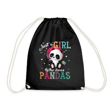 Panda Cool Juste une fille Juste une fille aime panda - Sac de sport léger - noir - Devant