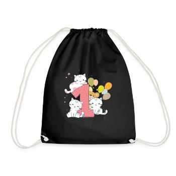 Anniversaire bébé - 1er anniversaire - Sac de sport léger - noir - Devant