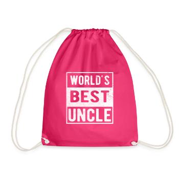 Best Uncle - Drawstring Bag - fuchsia - Front