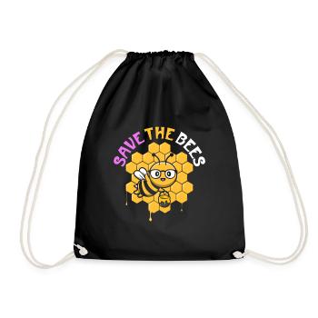 Save The Bees - Turnbeutel - Schwarz - Vorne