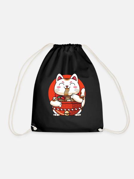 Ramen Maneki Neko Chat - Sac de sport léger - noir