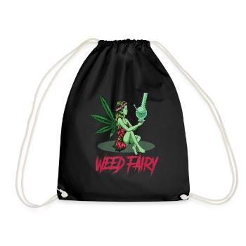 Cannabis Hemp THC 420 - Drawstring Bag - black - Front