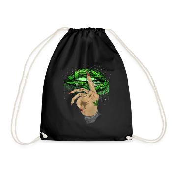 Cannabis Hemp THC 420 - Drawstring Bag - black - Front